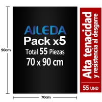 Aileda Bolsa De Basura Mediana 70X90 Cms 5 Rollo Con En Total 55 Unidades