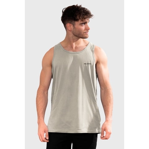 Polera Orgánica Sin Mangas Classic V2 Taupe Hombre Falcone
