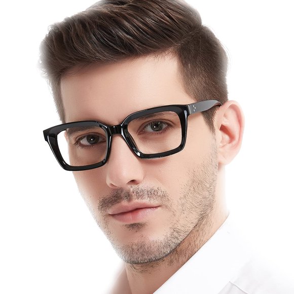 Gafas de lectura MARE AZZURO Retro Square para hombre +1,50 cm, color negro