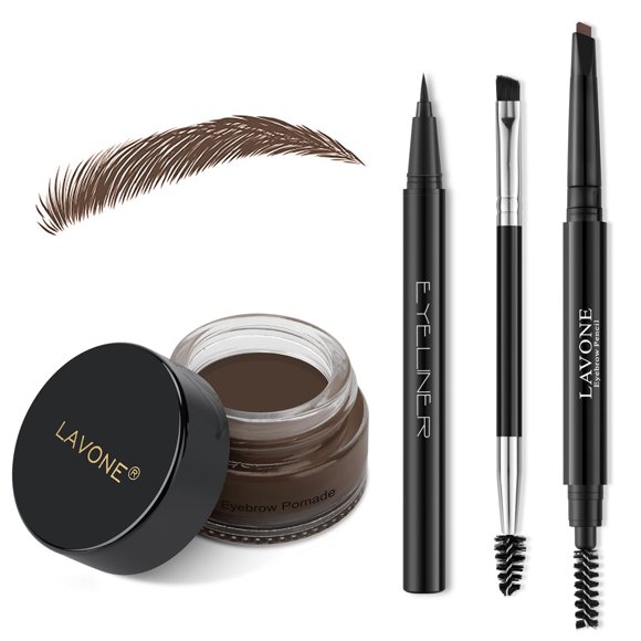 Kit de maquillaje LAVONE para estampar cejas con pomada y delineador de ojos