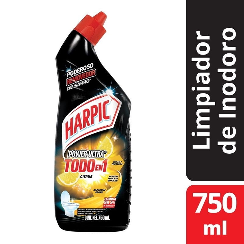 Harpic - Limpiado Inodoro Líquido Max Power Citrus Botella