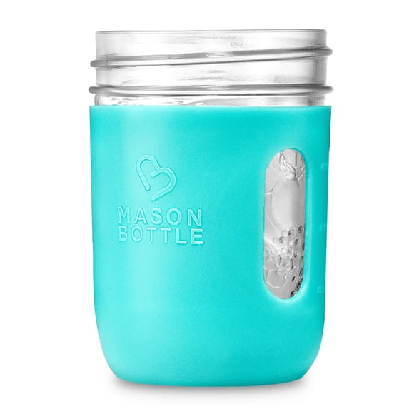 Funda de Silicona para Frasco Mason 8 oz Boca Regular Color Agave