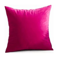 Genérico - Funda Para Cojín Velvet Terciopelo Liso En Variedad De Colores - Fucsia