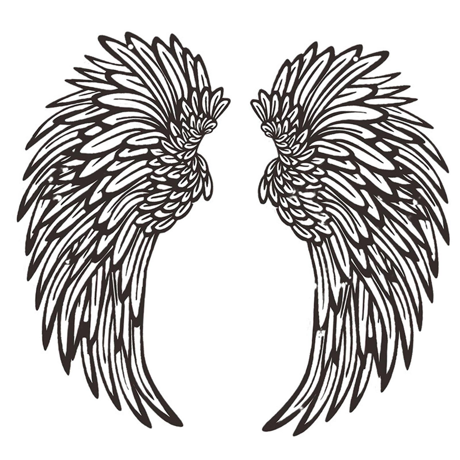 Bothyi - Alas De Ángel Metal Wall Art Decor Escultura De Pared Para Sala De Estar Al Aire Libre Hogar