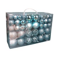 Magideal - 100 Piezas De Bolas De Navidad Colgantes, Caja De Regalo, Colgantes Inastillables, Adornos Navideños Para Decoración De Festivales, Bodas, Fiestas Nav Azul Claro