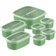 thumbnail image 1 of Juego 7 potes polipropileno con tapa, verde y transparente, 1 of 3