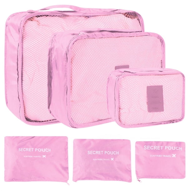 6pcs Set Travel Suitcase Organizer Bags, Luggage Packing Cubes For Travel Organizer, Shoe Clothes Luggage Storage Bags,