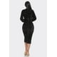 thumbnail image 4 of Vestido Midi Negro con Cremallera Bidireccional y Lentejuelas en Contraste M, 4 of 5