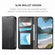thumbnail image 5 of Funda tipo cartera para iPhone 15 Pro de piel con cierre magnético, ranuras para tarjetas y correa para la muñeca Negro, 5 of 6