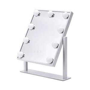Genérico - Espejo Tocador Maquillaje Hollywood Mirror 9 Led Usb 3 Modos Blanco