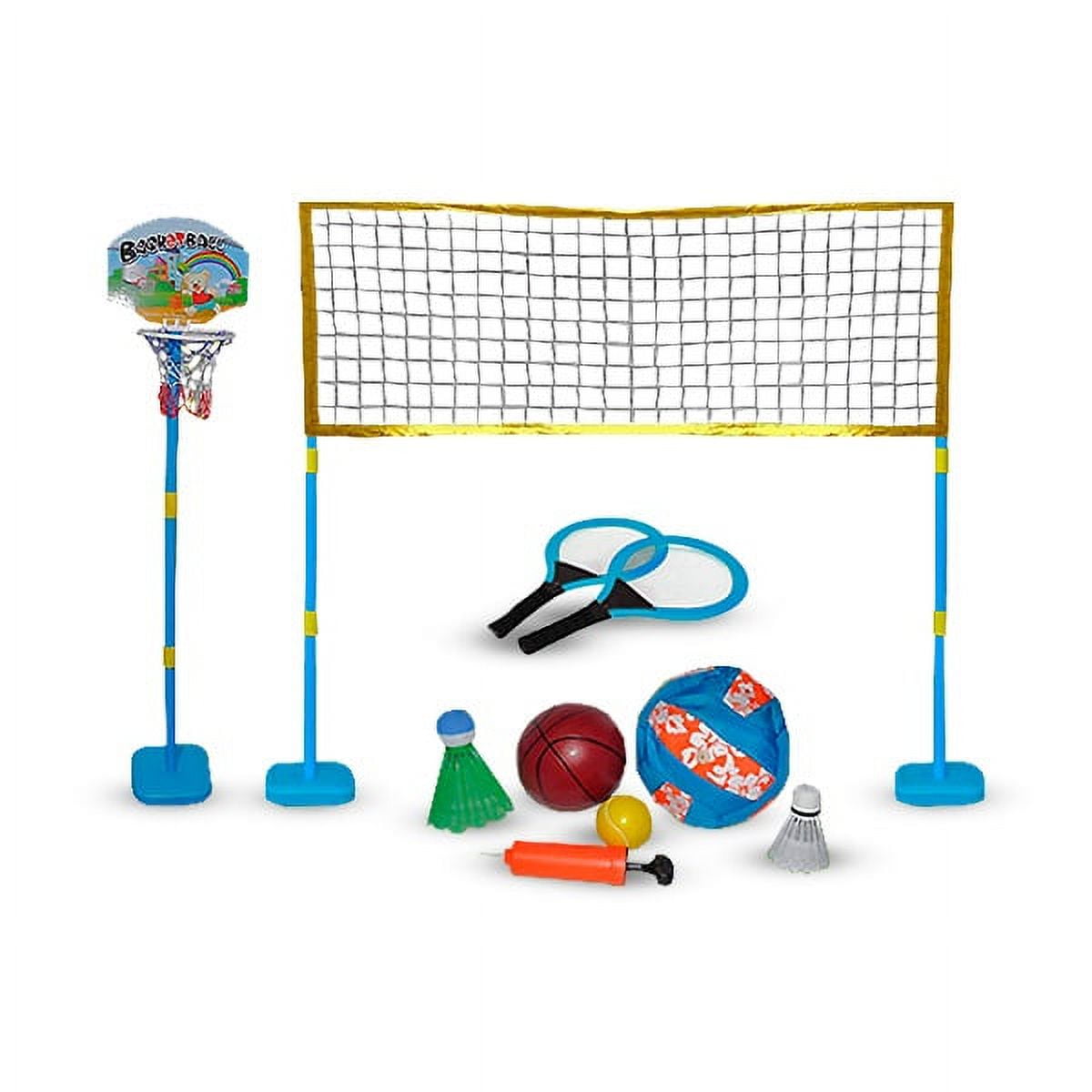 Genérico - Set De Lanzamiento Basket Badminton Paletas 3 Funciones En 1 - Apw-8623