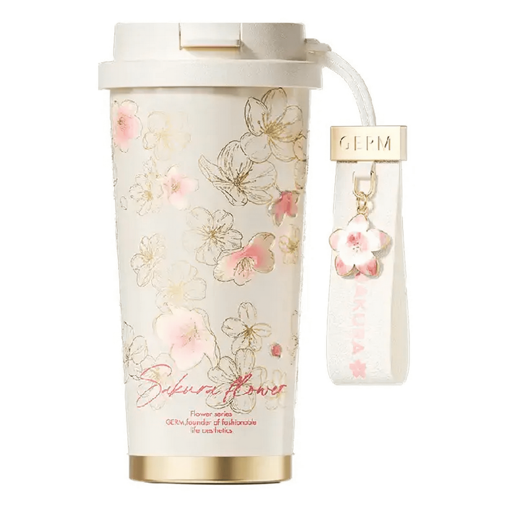 Germ Termo Botella De Café Mantiene Frío Caliente 500 Ml Sakura Biege