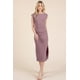 thumbnail image 1 of Vestido Midi Con Cuello Barco Espalda Abierta Y Mangas Cortas, 1 of 4