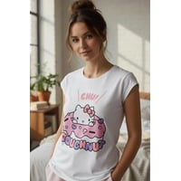 Polera Pijama Mujer Hello Kitty Blanco L