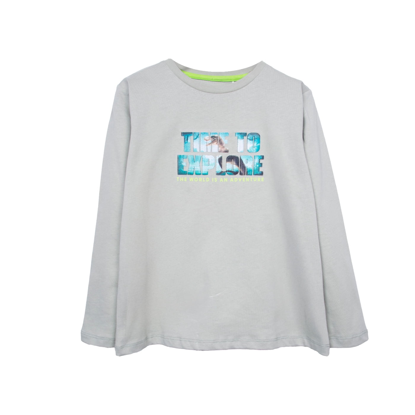 Pillin - Polera Niño Manga Larga Estampado Dinosaurio Verde