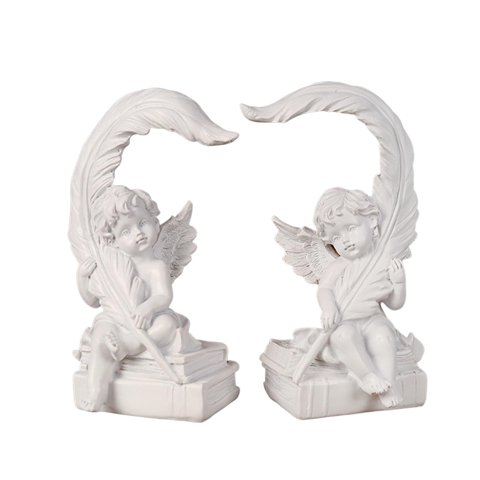 Bothyi - 2 Figuras De Ángel Con Plumas, Adornos, Regalo De Granja, Esculturas De Querubines