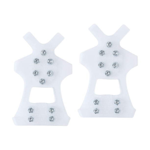 1 par de crampones de zapatos Trailes de tracción de nieve con 10 stand de pistas de hielo ligeras tacos de tracción de hielo zapatos para trepar para Blanco S