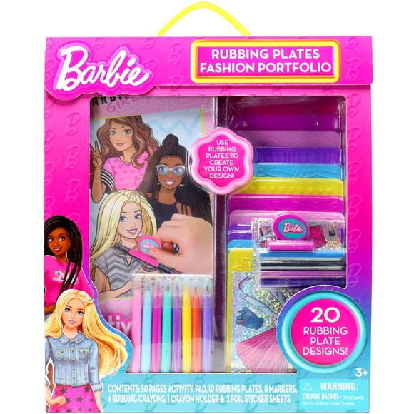 Kit de arte Tara Toys Barbie con placas para frotar para niñas