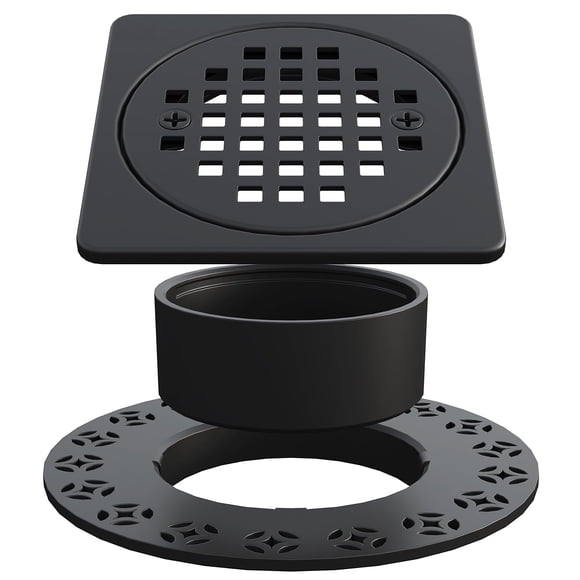 Kit de rejilla de desagüe Yaseingoo de 4" en negro mate de acero inoxidable