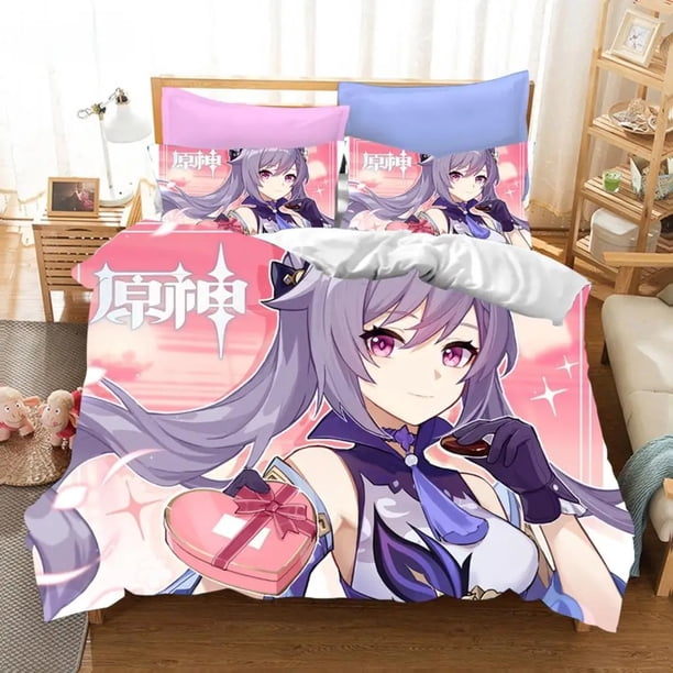 Genshin Impact Bedding Sets Keqing Xiao Duvet Cover Set Boys Adults Bed Linen