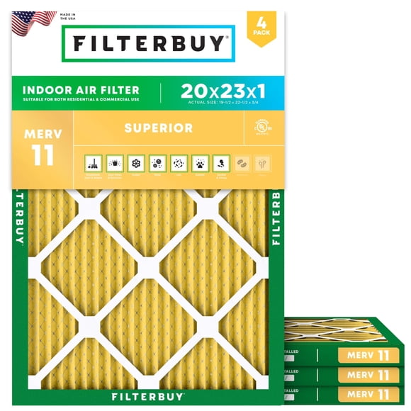 Filtro de aire Filterbuy MERV 11 20x23x1 (paquete de 4) Superior Pet