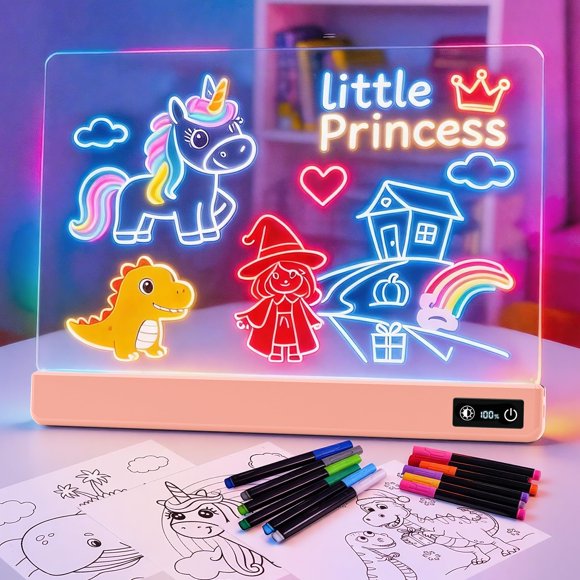 Tablero de Dibujo LED SROT 43 cm Kit de Marcadores de 11 Colores