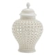 thumbnail image 4 of Jarra de jengibre perforada tradicional con tapa, red decorativa de celosía tallada Jar de cerámica de cerámica de jengibre para decoración del hogar , Blanco 16x16x28CM, 4 of 4