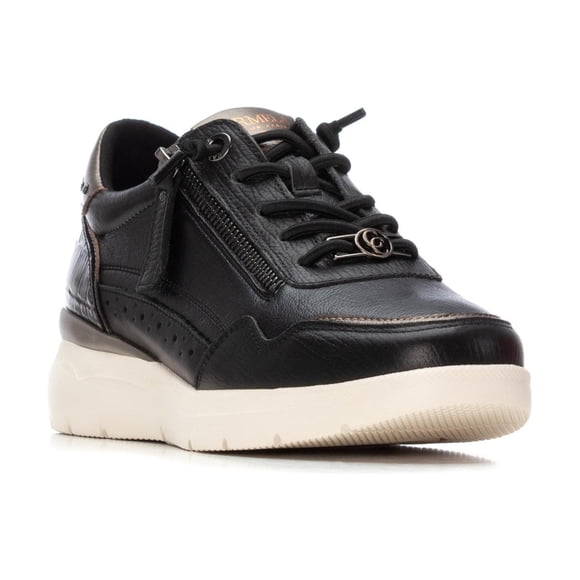 Zapatillas Mujer Cuero Con Cierre Lateral Negro Carmela negro 40