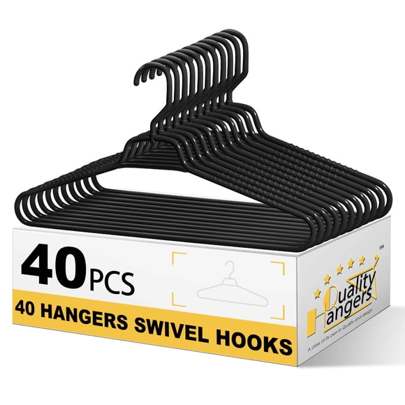 Perchas Quality Hangers 43 cm negro 40 unidades