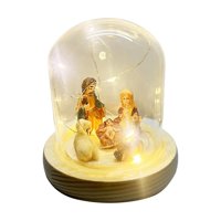Magideal - Juego De Estatuillas De Natividad De Resina Con Luces Led Nacimiento De Jesús Colección De Miniaturas Escena De Pesebre Tradicional Para Decoración