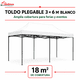 thumbnail image 2 of Toldo plegable 6x3 blanco, 2 of 5