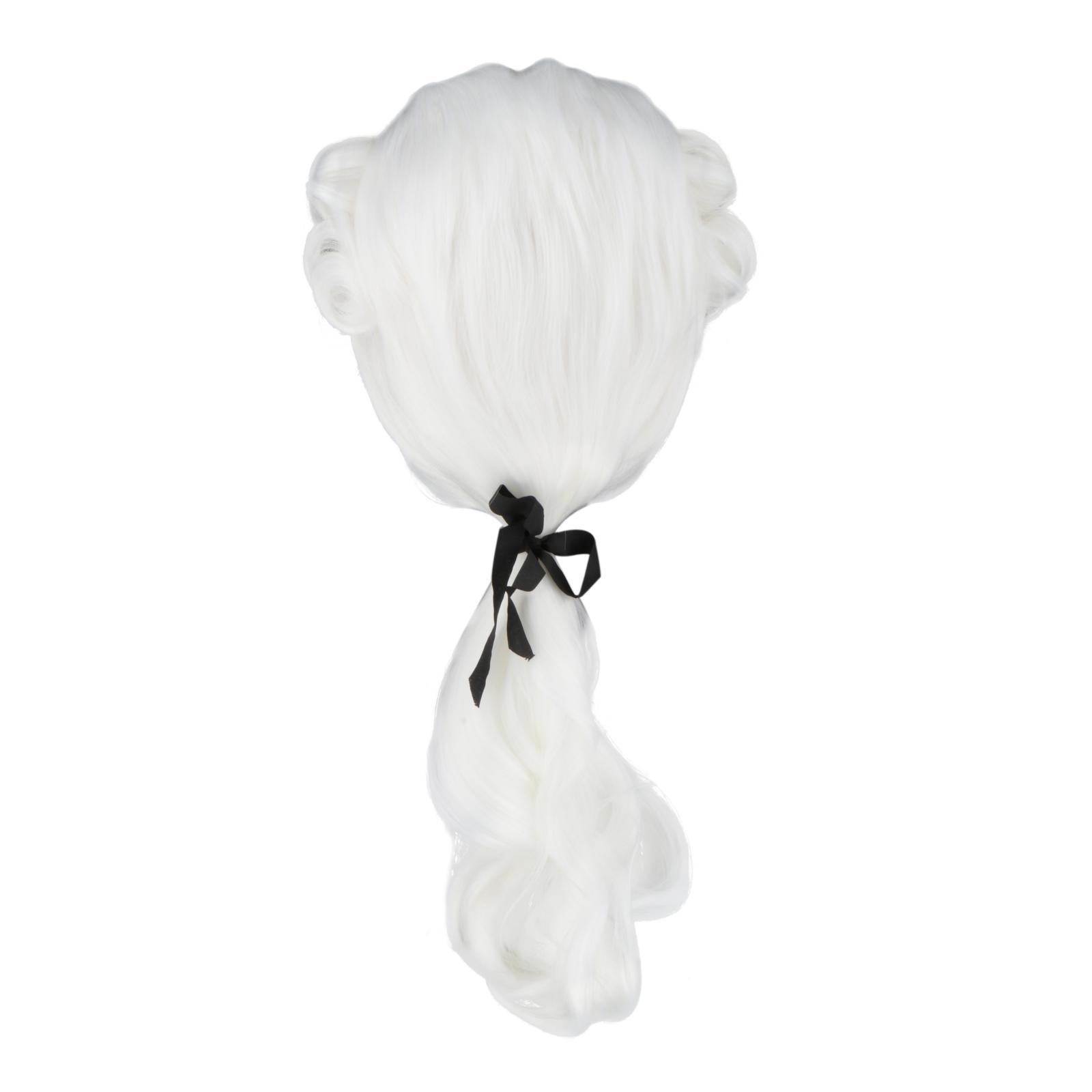 Magideal - Peluca Colonial Suave Para Espectáculo De Anime, Halloween, Para Mujeres Y Hombres, Transpirable, Resistente Al Calor, Para Fiestas, Cómoda, Sintética Blanco