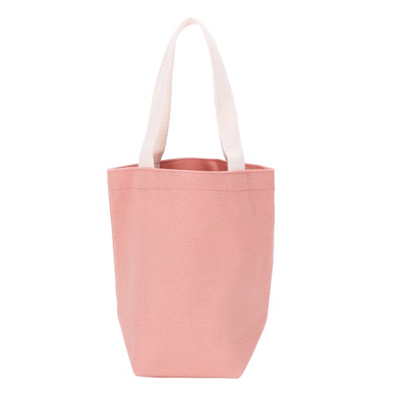 Bolsa de Lona, Bolsa de Compras de 3.5" x 3.5" con Asas para Regalos de Cumpleaños, Rosa