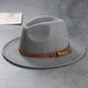 thumbnail image 1 of Vintage Felt Woolen Top Hat with Leather Buckle - Perfect for Jazz and Retro Style, 1 of 5