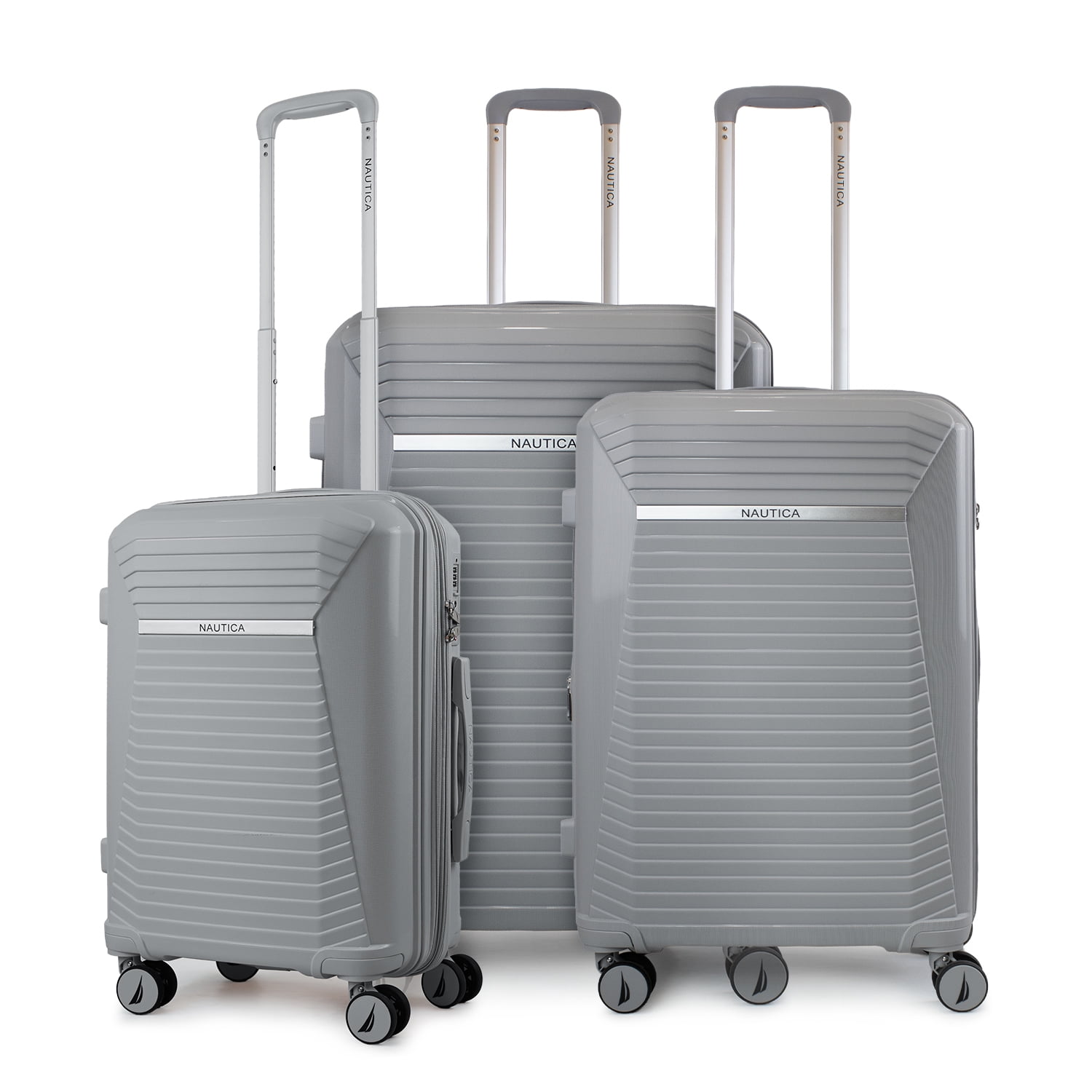 Set 3 Maletas Nautica Niza S+m+l Cabina 10k Mediana 20kg Y Grande 23kg Gris