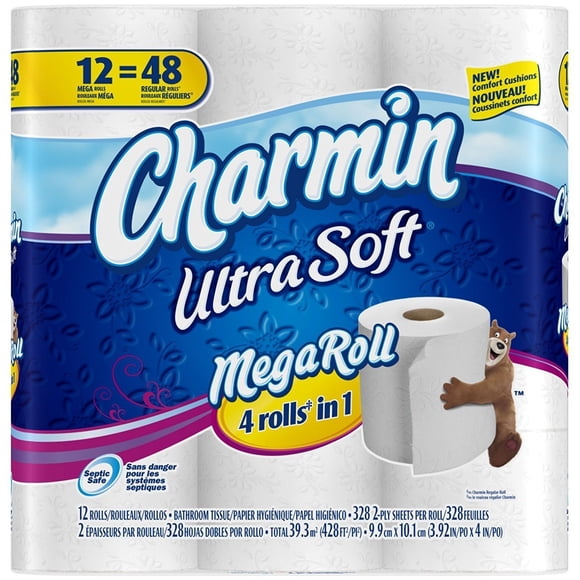 Papel higiénico Charmin Ultra Soft Mega Roll, 12 unidades
