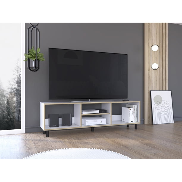 Rack TV 70" 160x47,5x35 Cm Blanco Y Duna