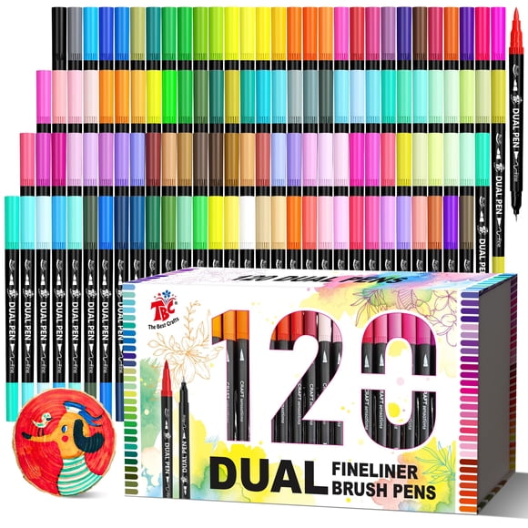 Marcadores artísticos TBC The Best Crafts de doble punta, 120 colores