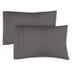 thumbnail image 1 of Juego de fundas de almohada CGK Unlimited tamaño queen, gris oscuro, x2, 1 of 7
