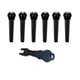 thumbnail image 1 of Pasadores de puente para guitarra Jinlop, 6 piezas negras + extractor, 1 of 8