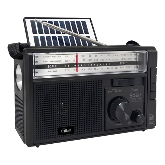 Radio Retro Solar Energy-light 1970 S Bt/fm/usb-c Mlab 09472