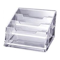 Ioensy - Organizador Transparente Para Tarjetas De Visita Para Escritorio, Oficina, Tarjeta De Nombre, 3 Rejillas