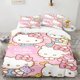 thumbnail image 1 of Teenage cartoon anime bedding set Sanrio soft 100% polyester bed bedroom set Kitty Cat 3D digital king size printing Bed Sheets, 1 of 5