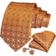 thumbnail image 1 of Corbata hombre seda con pañuelo y colleras Modelo Solinario Naranjo, 1 of 6