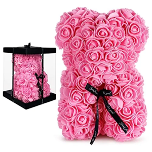 Genérico - Oso De Rosa Artificial Con Caja Rosa