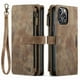 thumbnail image 1 of 1pc Suede Vintage Leather Phone Cover, Wallet License Card Slot Magnetic Buckle Zipper Pocket Bracket Flip Cover Phone Protective Case For IPhone14/14Plus/14Pro/14Pro Max ,iPhone13/13Pro/13Pro Max ,iP, 1 of 3