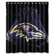 thumbnail image 1 of Cortina de ducha de los Baltimore Ravens, juego de cortina de baño con ganchos, tamaño 60 x 72 pulgadas, 1 of 3