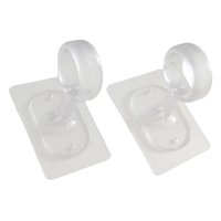 Magideal - 2 Piezas Soporte Para Barra De Cortina De Techo Pp Cerrado Resistente Instalación Sin Taladro Para Dividir Espacios Adecuado Para Sala Armario Baño D Claro