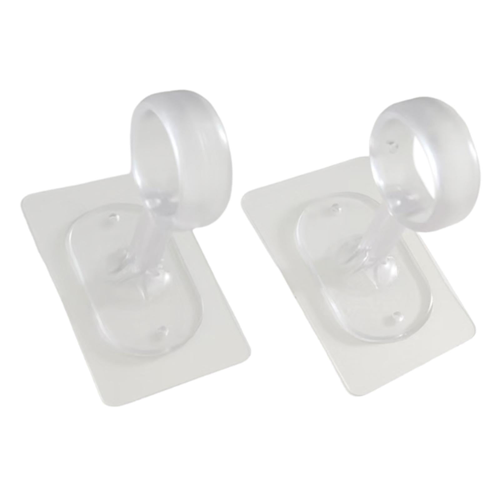 Magideal - 2 Piezas Soporte Para Barra De Cortina De Techo Pp Cerrado Resistente Instalación Sin Taladro Para Dividir Espacios Adecuado Para Sala Armario Baño D Claro