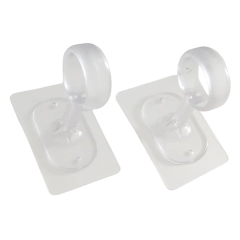 Magideal - 2 Piezas Soporte Para Barra De Cortina De Techo Pp Cerrado Resistente Instalación Sin Taladro Para Dividir Espacios Adecuado Para Sala Armario Baño D Claro